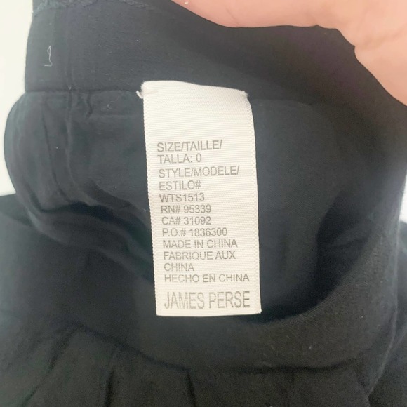 James Perse Solid Black Slouchy Crepe Casual Pants Women's Size 0 - Picture 6 of 9